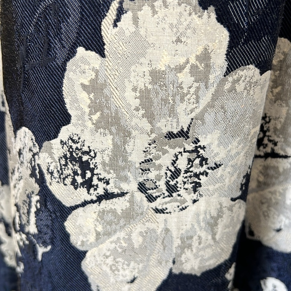 Anthropologie Eva Franco navy and white floral jacquard skirt - Picture 8 of 9